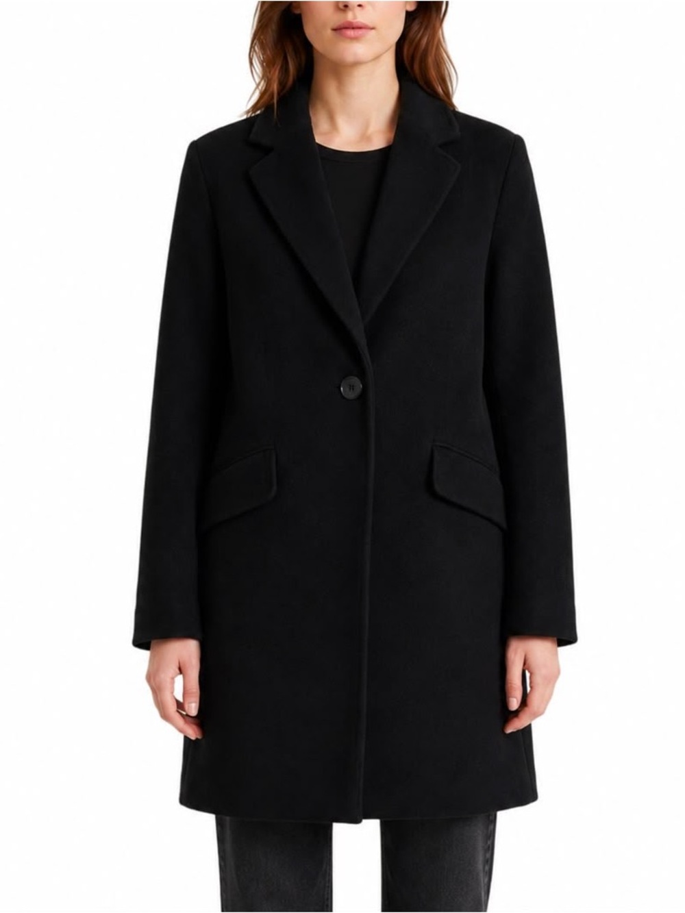 H&M Coat Womens XS Black Relaxed Car Academia Detective Whimsigoth Hipster Chic